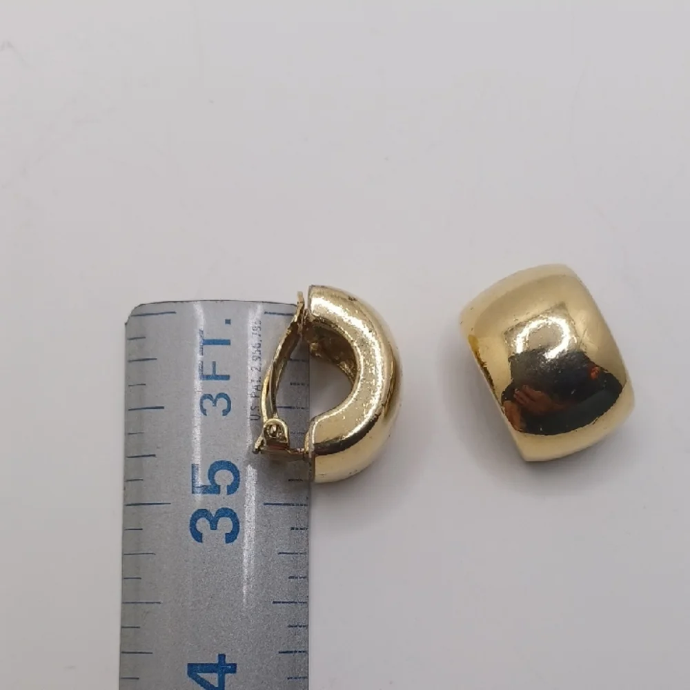 Givenchy Vintage Gold Hoop Half Moon  Earrings - Picture 5 of 6